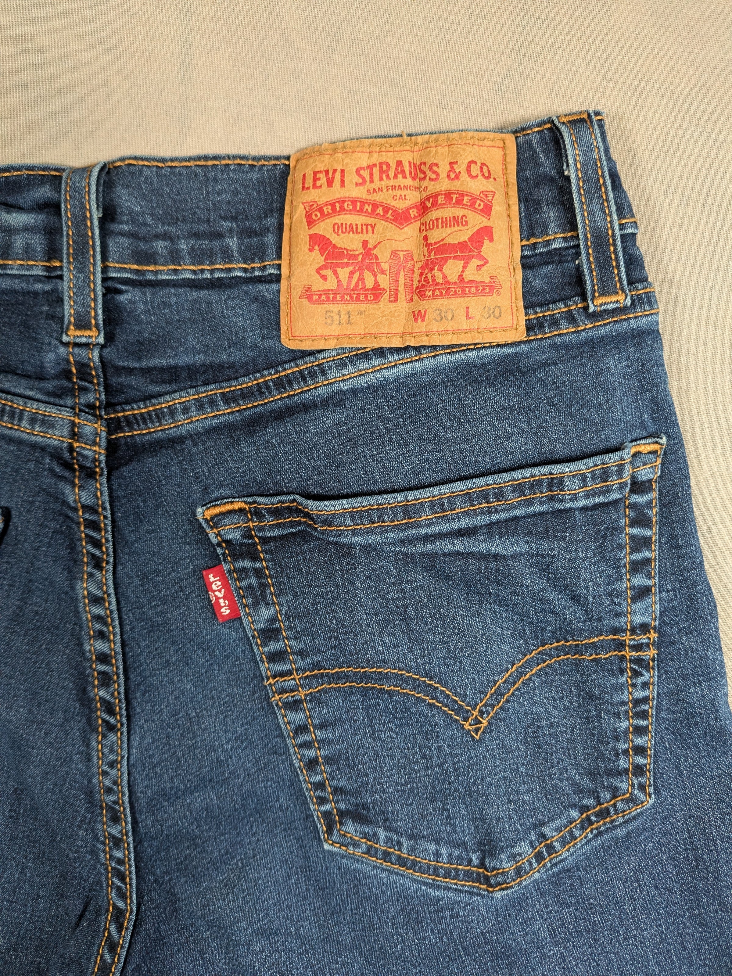 Levi's Jeans Mens Denim 511 Slim Fit Colour Blue Size W30 L30