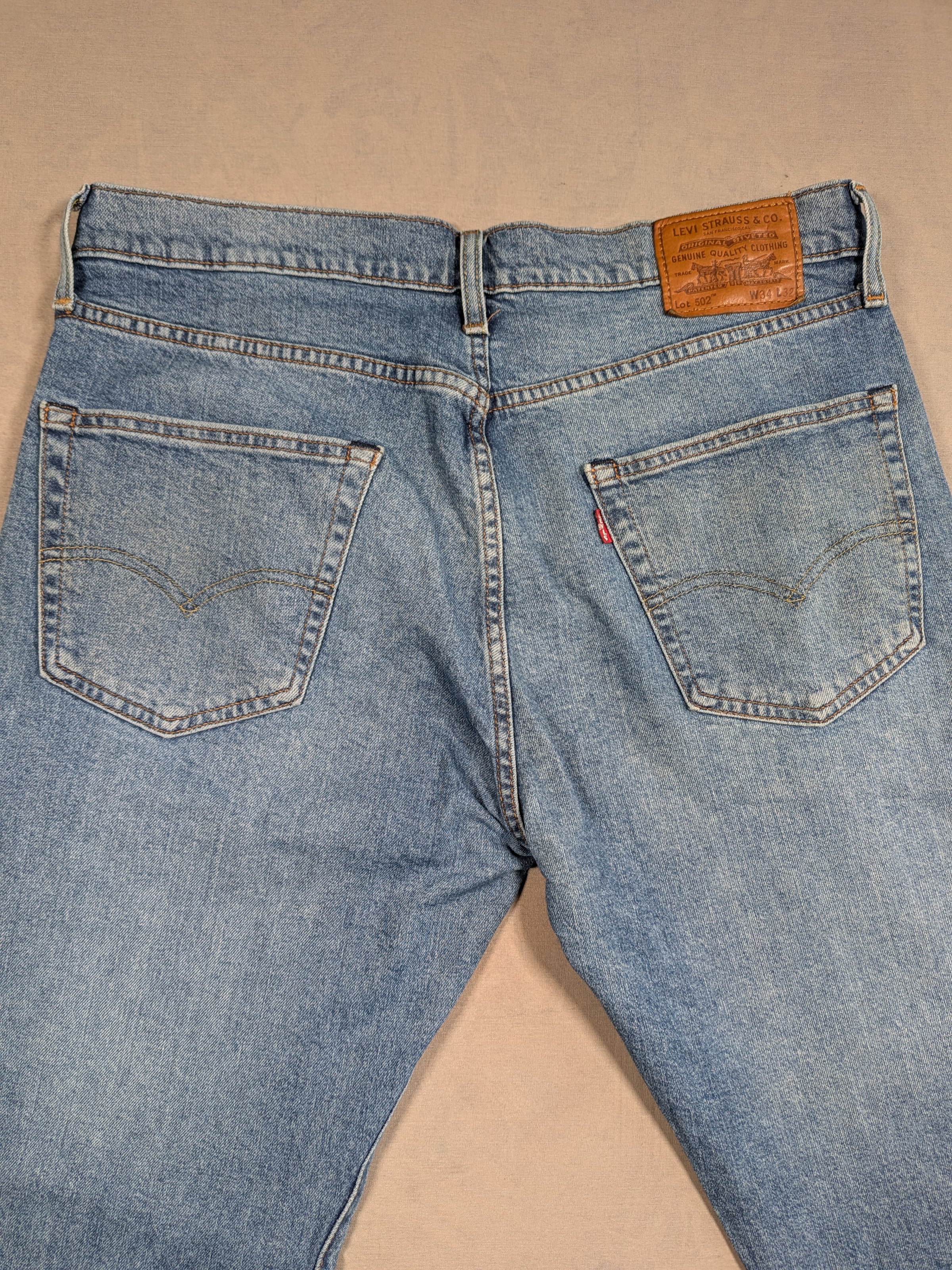 Levi's Jeans Mens Denim 502 Regular Taper Fit Colour Blue Size W34 L32