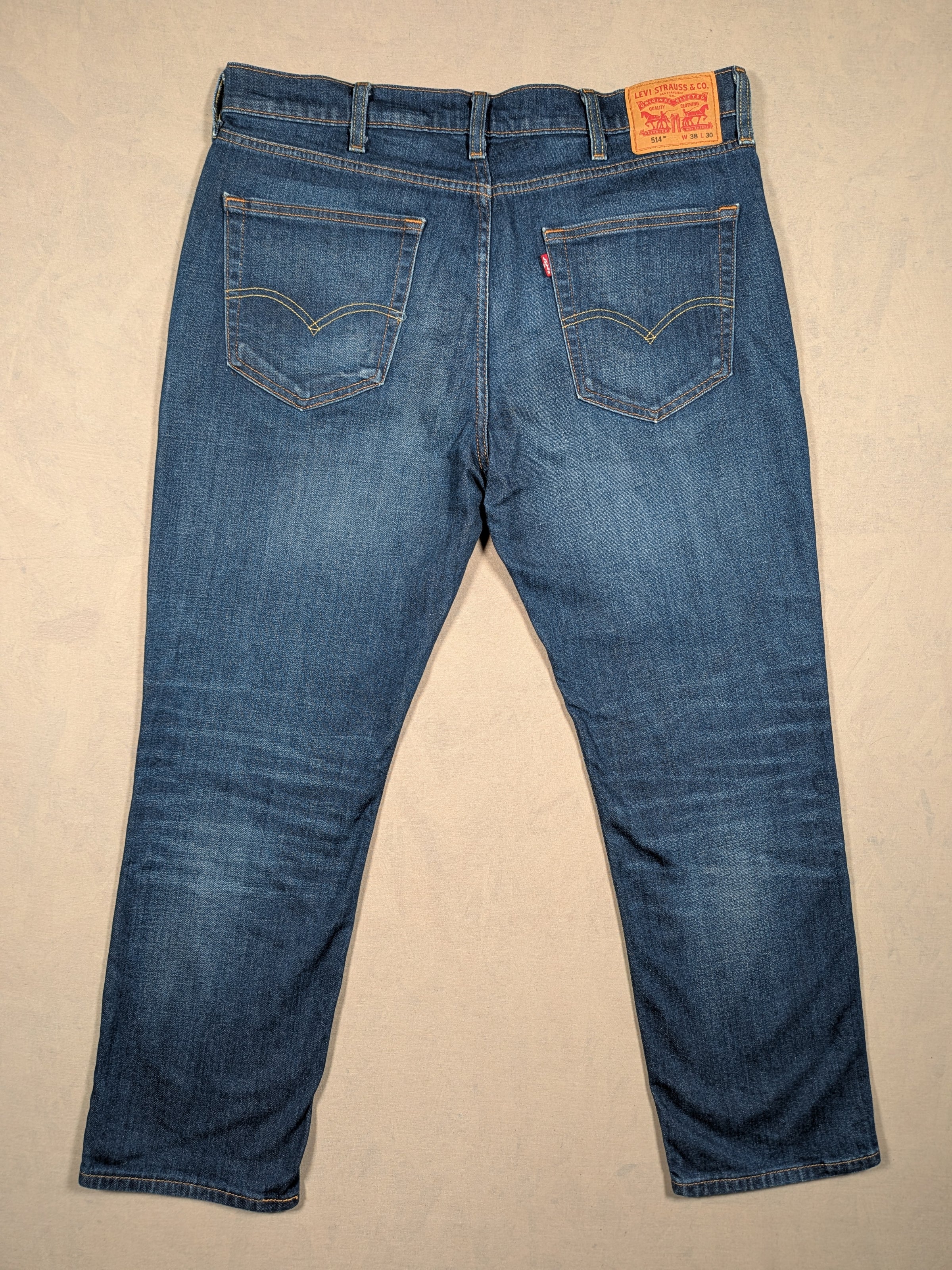 Levi's Jeans Mens Denim 514 Straight Fit Colour Blue Size W38 L30