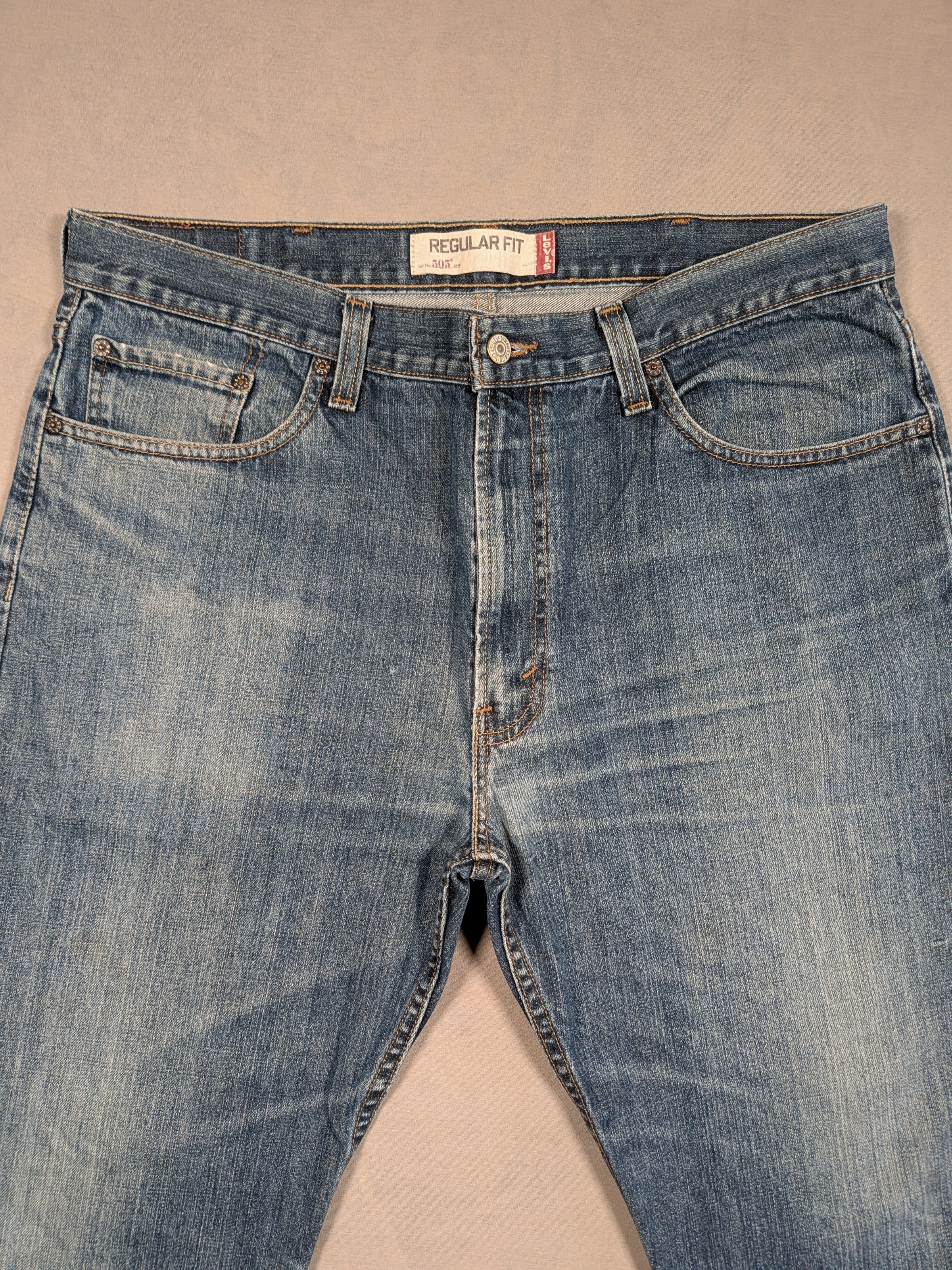 Levi's Jeans Mens Denim 505 Straight Fit Colour Blue Size W38 L30