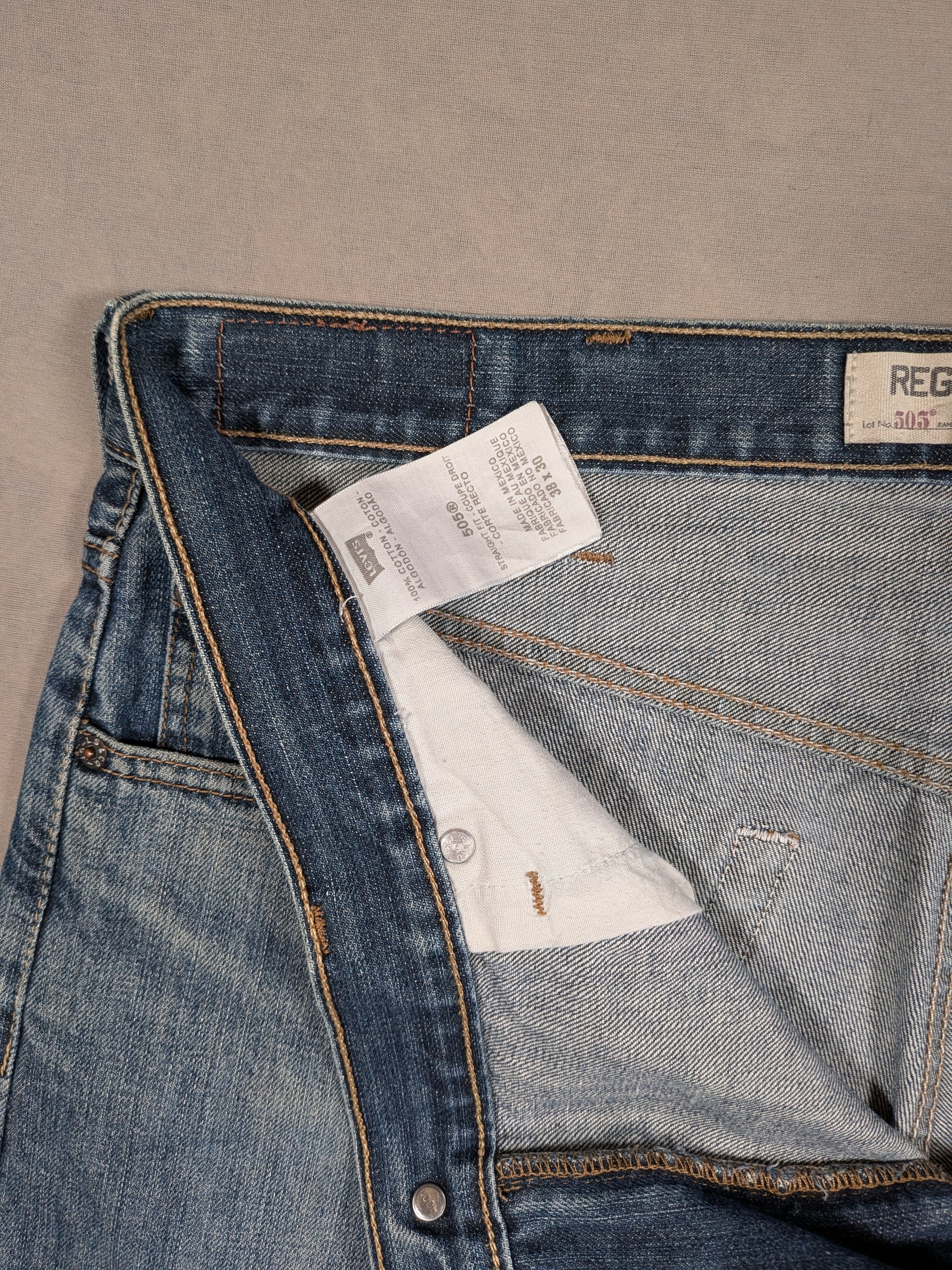 Levi's Jeans Mens Denim 505 Straight Fit Colour Blue Size W38 L30