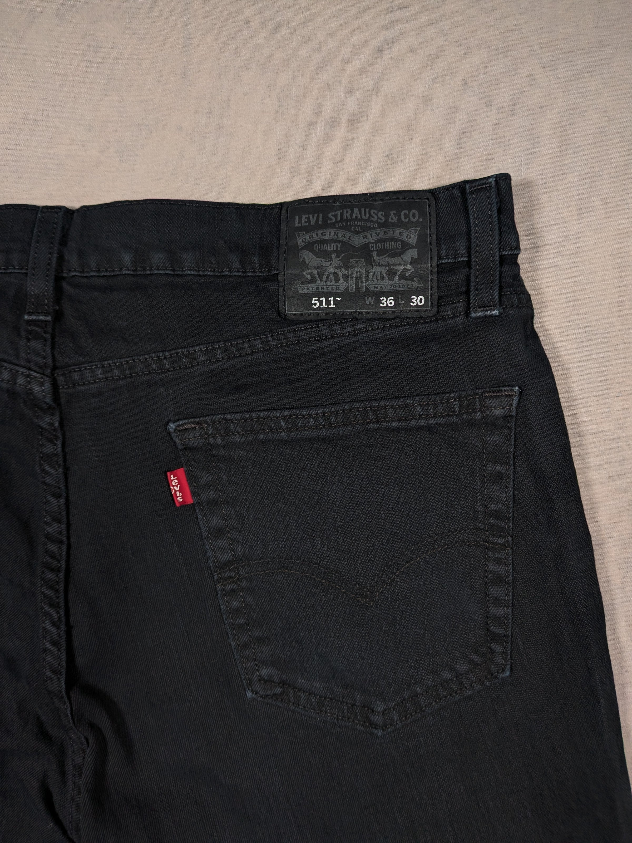 Levi's Jeans Mens Denim 511 Slim Fit Colour Black Size W36 L30