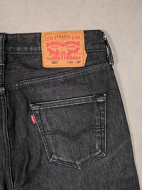 Levi's Jeans Mens Denim 501 Regular Fit Colour Black Size W30 L30