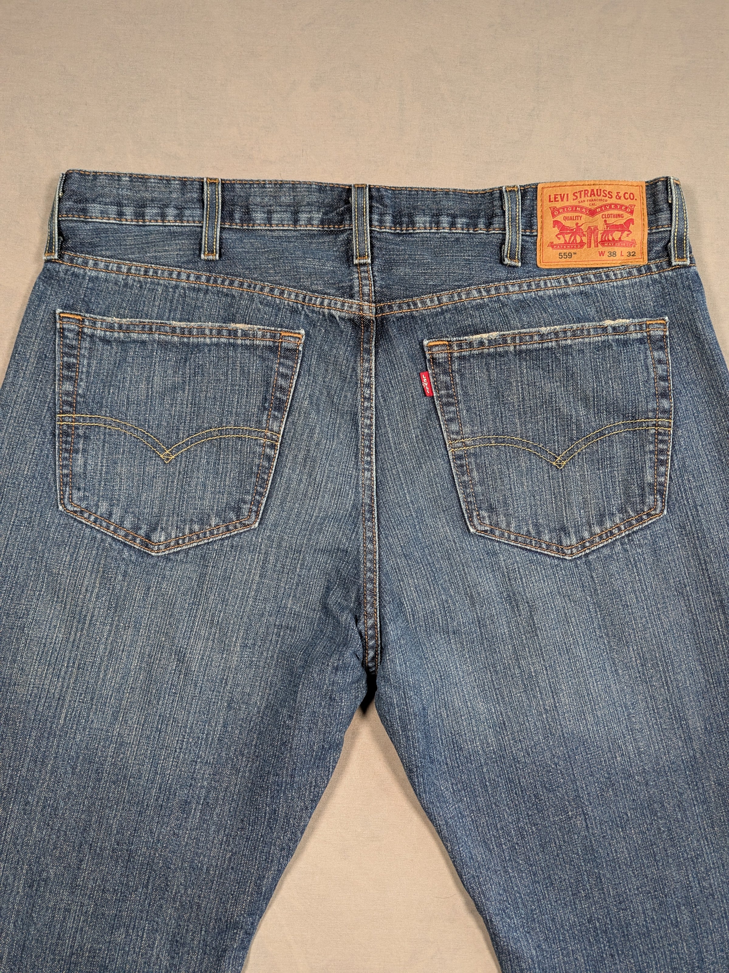 Levi's Jeans Mens Denim 559 Relaxed Straight Fit Colour Blue Size W38 L32