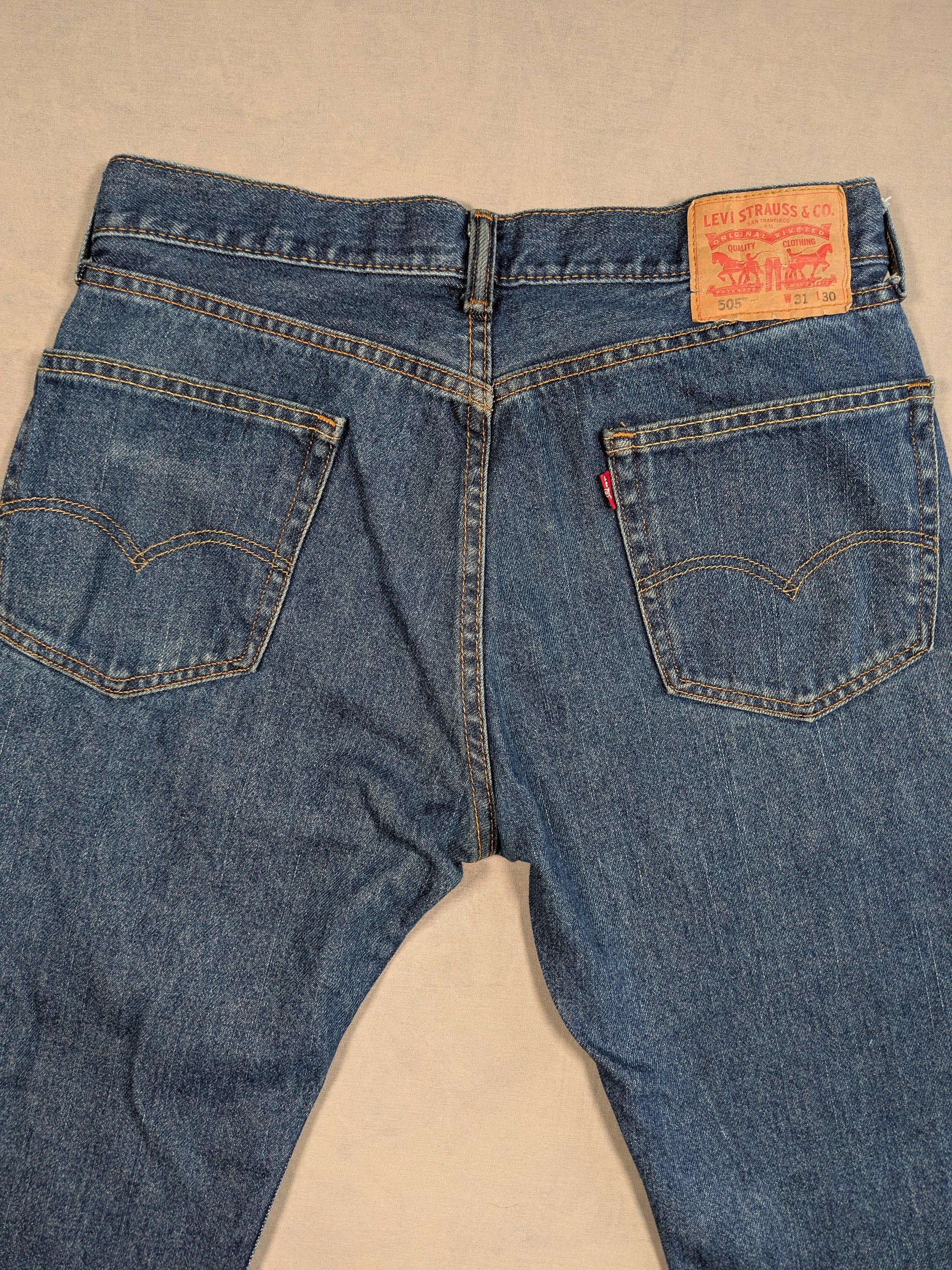 Levi's Jeans Mens Denim 505 Straight Fit Colour Blue Size W31 L30