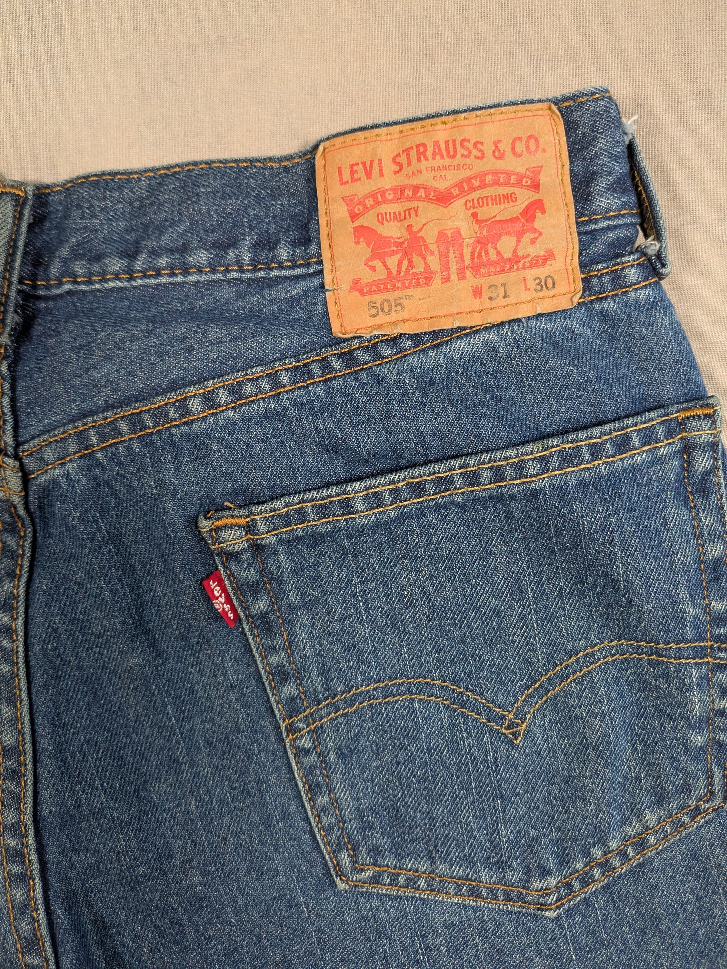 Levi's Jeans Mens Denim 505 Straight Fit Colour Blue Size W31 L30