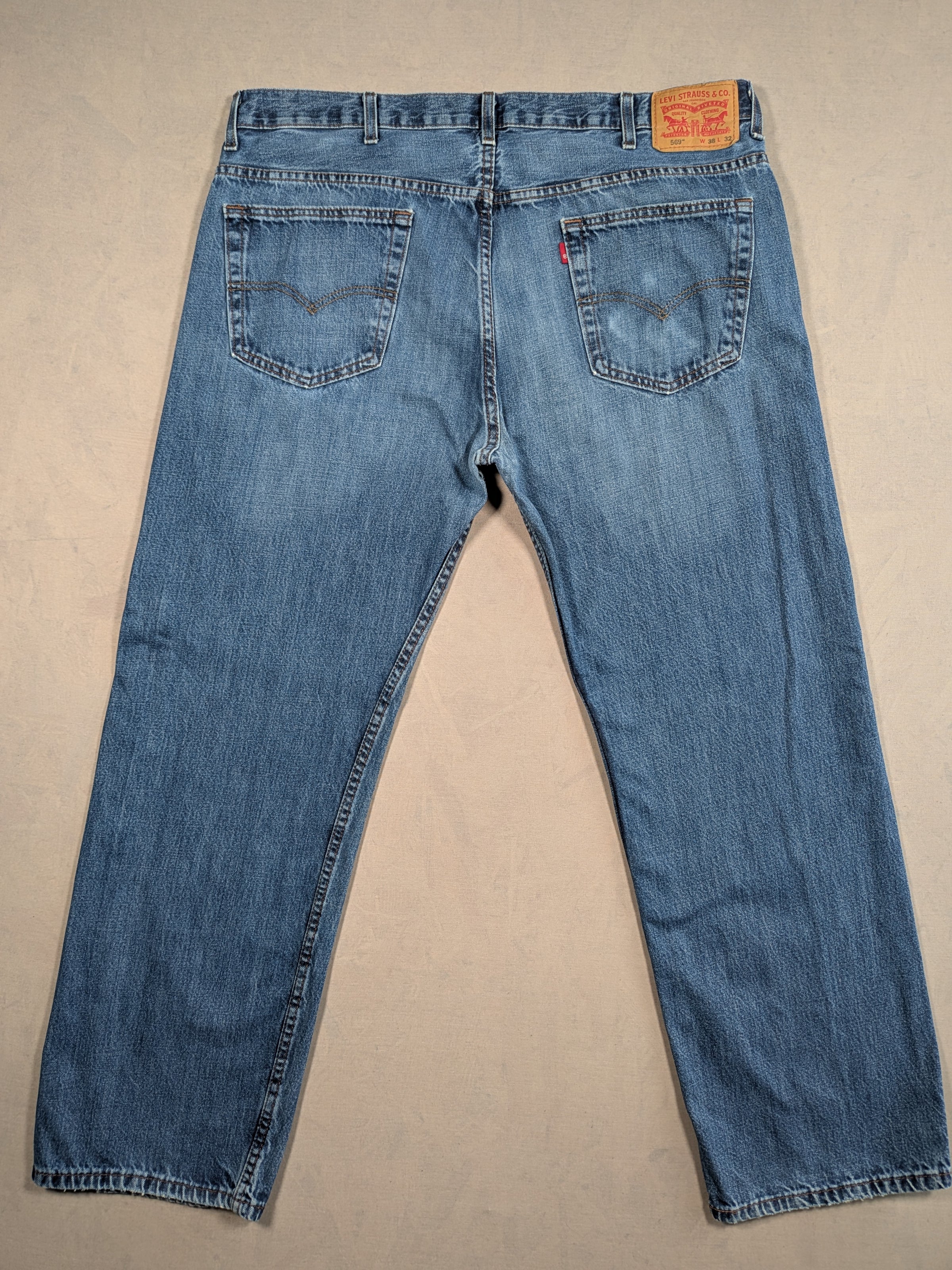 Levi's Jeans Mens Denim 569 Loose Straight Fit Colour Blue Size W38 L32