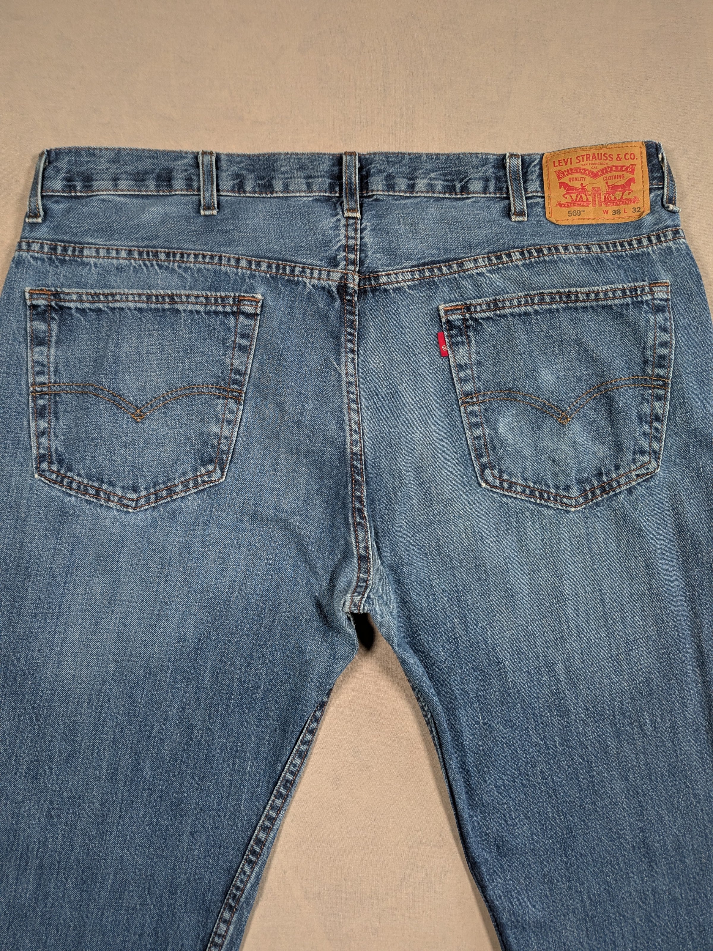 Levi's Jeans Mens Denim 569 Loose Straight Fit Colour Blue Size W38 L32
