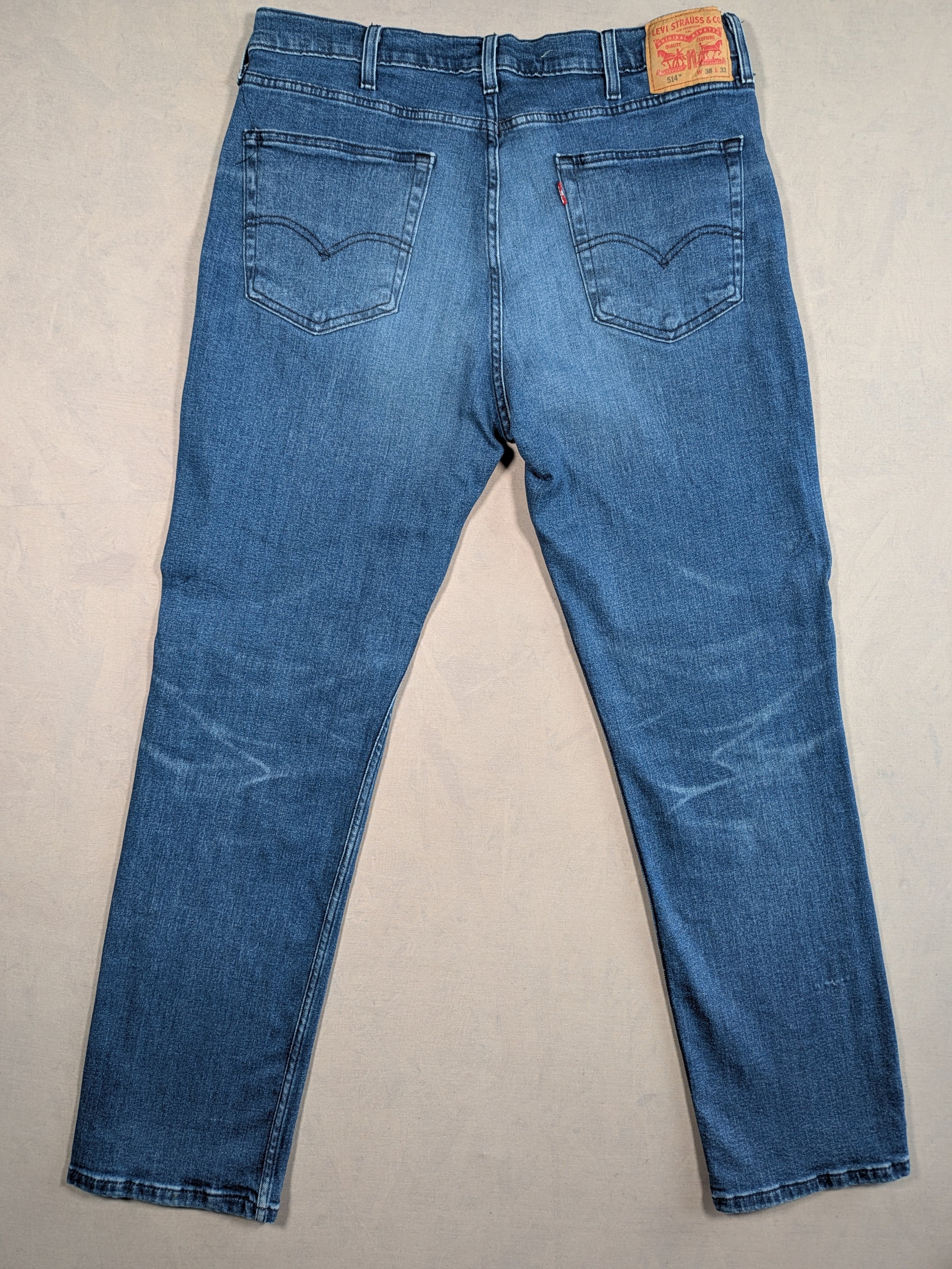 Levi's Jeans Mens Denim 514 Straight Fit Colour Blue Size W38 L32