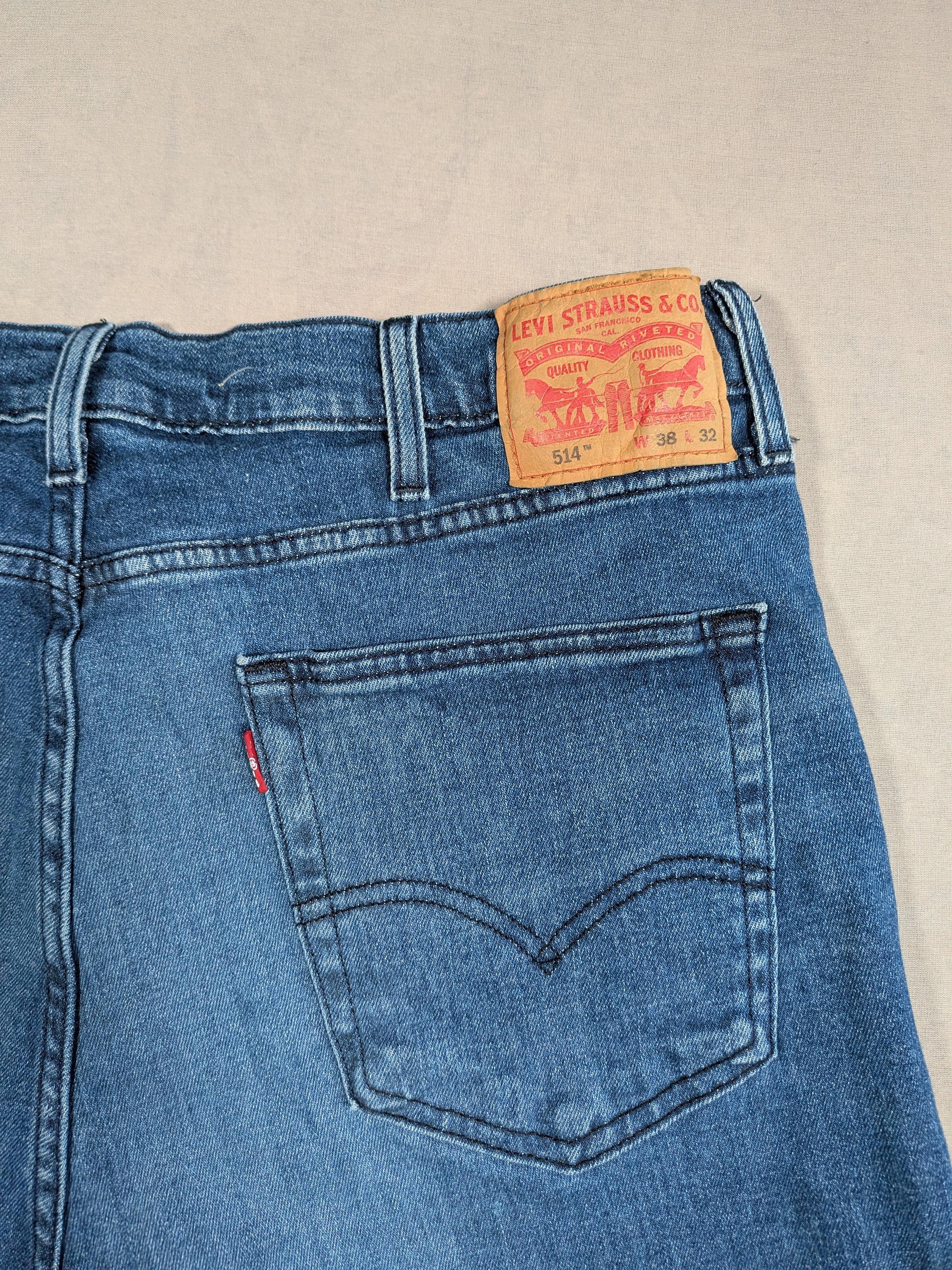 Levi's Jeans Mens Denim 514 Straight Fit Colour Blue Size W38 L32