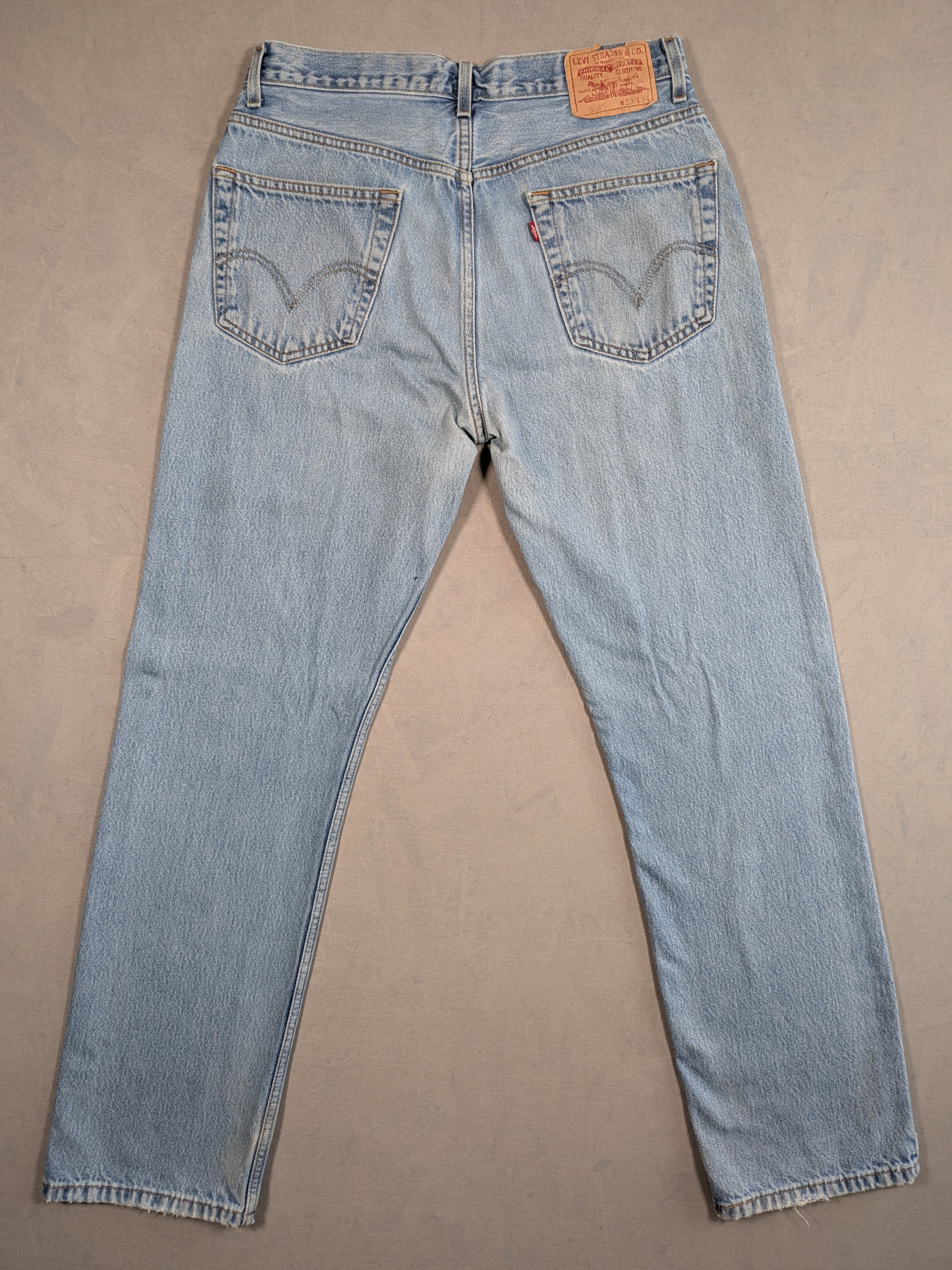 Levi's Jeans Mens Denim 505 Straight Fit Colour Blue Size W33 L34