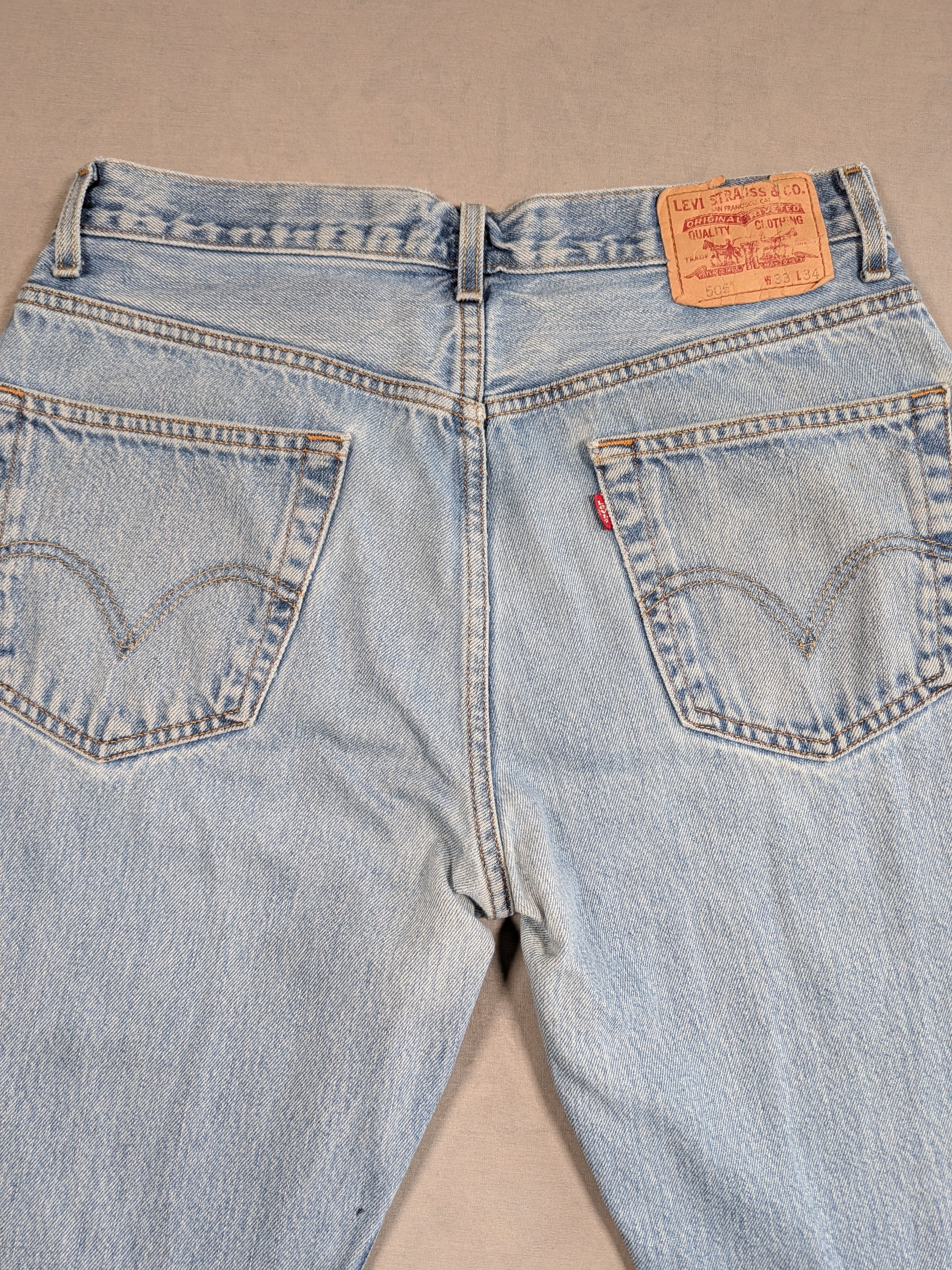 Levi's Jeans Mens Denim 505 Straight Fit Colour Blue Size W33 L34