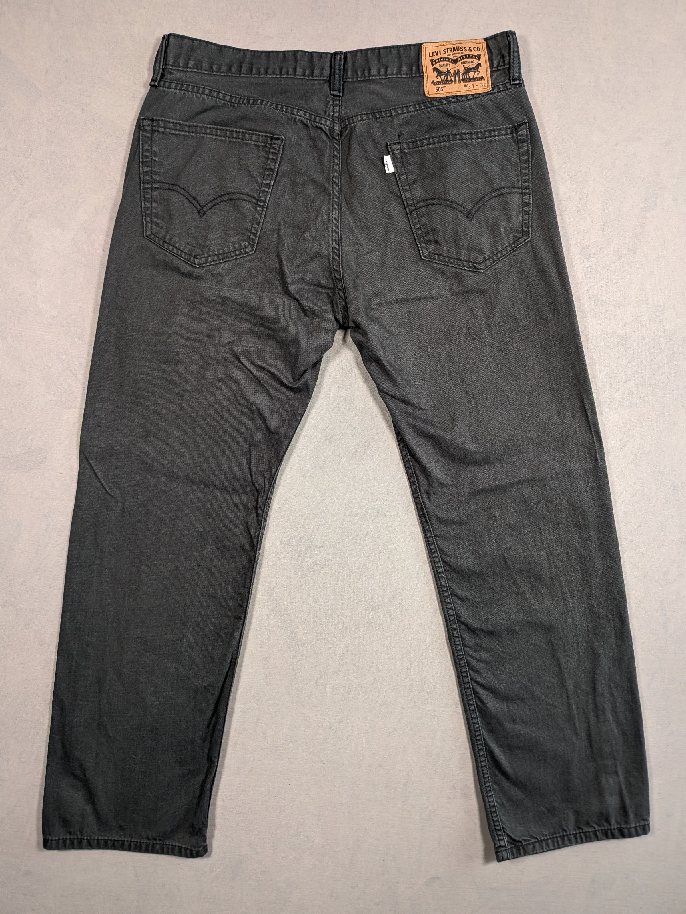 Levi's Jeans Mens Denim 505 Straight Fit Colour Grey Size W34 L30