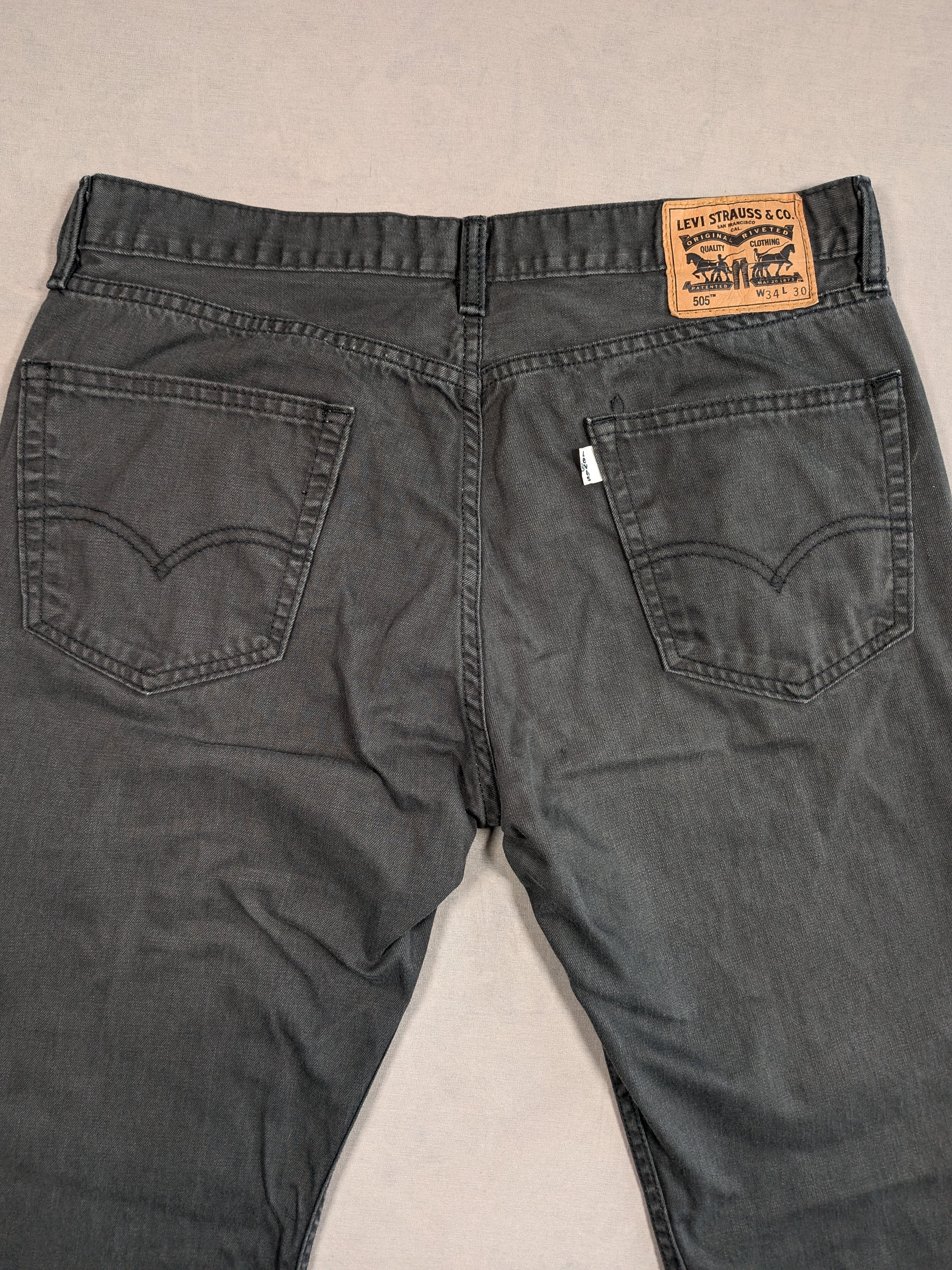 Levi's Jeans Mens Denim 505 Straight Fit Colour Grey Size W34 L30